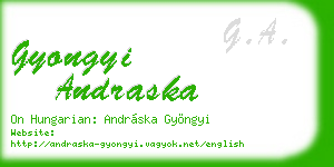 gyongyi andraska business card