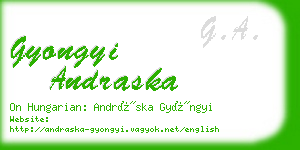 gyongyi andraska business card